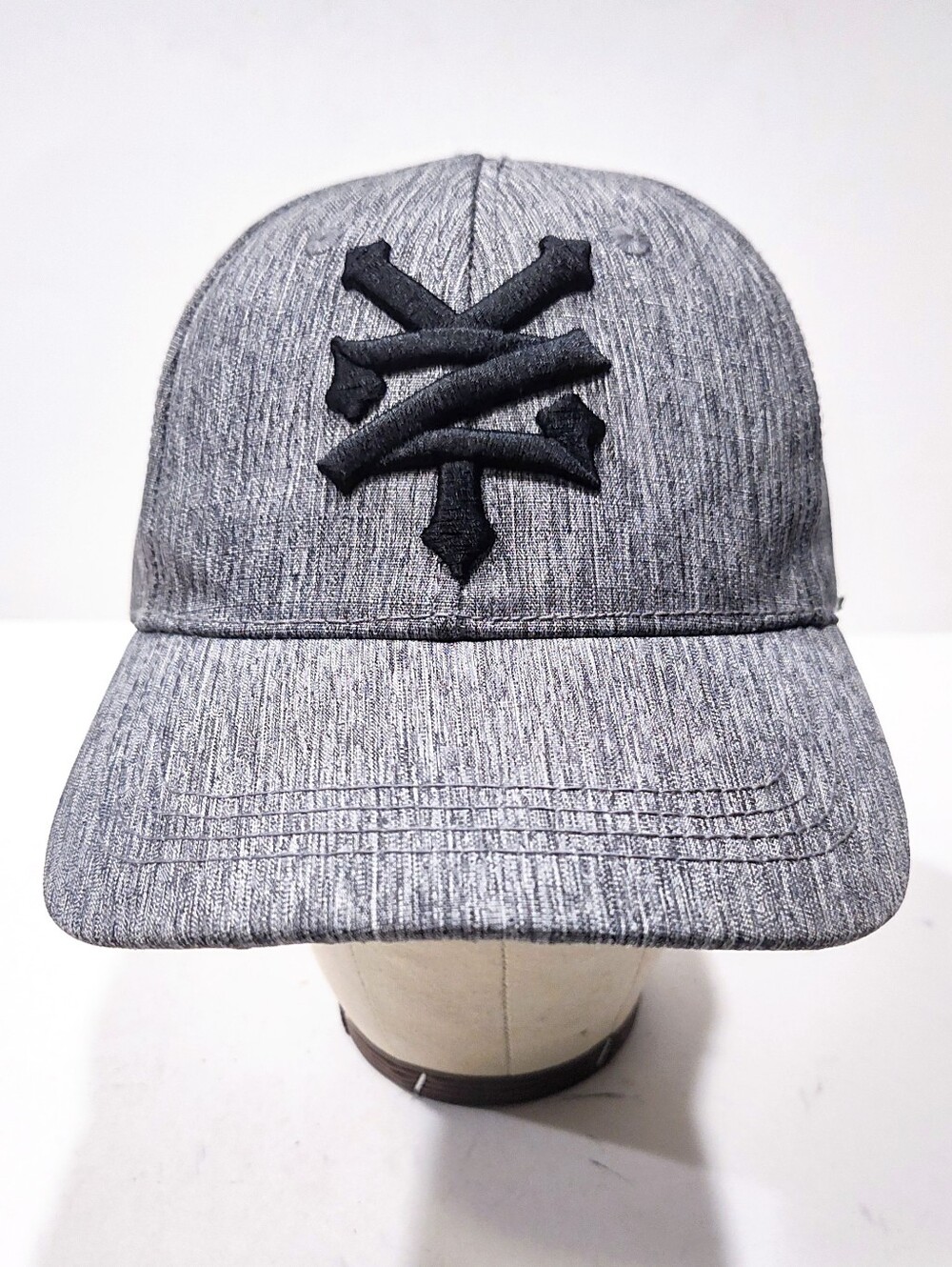 Zoo York Gray Heather Snapback Baseball Cap Black Embroidered Logo One Size